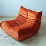Togo Sessel und Ottoman Set Samt Orange 1