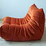 Togo Sessel und Ottoman Set Samt Orange 2