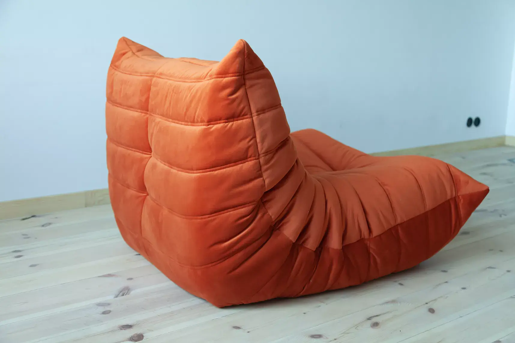 Togo Sessel und Ottoman Set Samt Orange 3