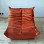 Togo Sessel und Ottoman Set Samt Orange 4
