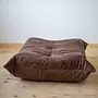 Togo Armchair and Ottoman Set Pull-Up-Leather Walnut Brown 5