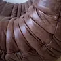 Togo Armchair and Ottoman Set Pull-Up-Leather Walnut Brown 6