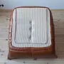 Togo Armchair and Ottoman Set Leather Brown 5