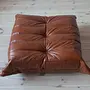 Togo Armchair and Ottoman Set Leather Brown 7
