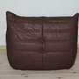 Togo armchair and ottoman set Madras leather brown 4