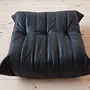Togo Armchair and Ottoman Set Madras Leather Black 7