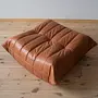 Togo armchair and ottoman set pull-up leather peach brown 4