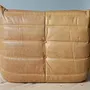 Togo Armchair and Ottoman Set Pull-Up Leather Camel Brown 5