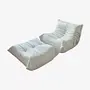 Togo armchair and ottoman set Madras leather White 0
