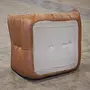 Togo armchair and ottoman set pull-up leather tobacco brown 4