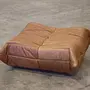 Togo armchair and ottoman set pull-up leather tobacco brown 5
