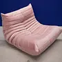Togo armchair and ottoman set velvet light pink 3