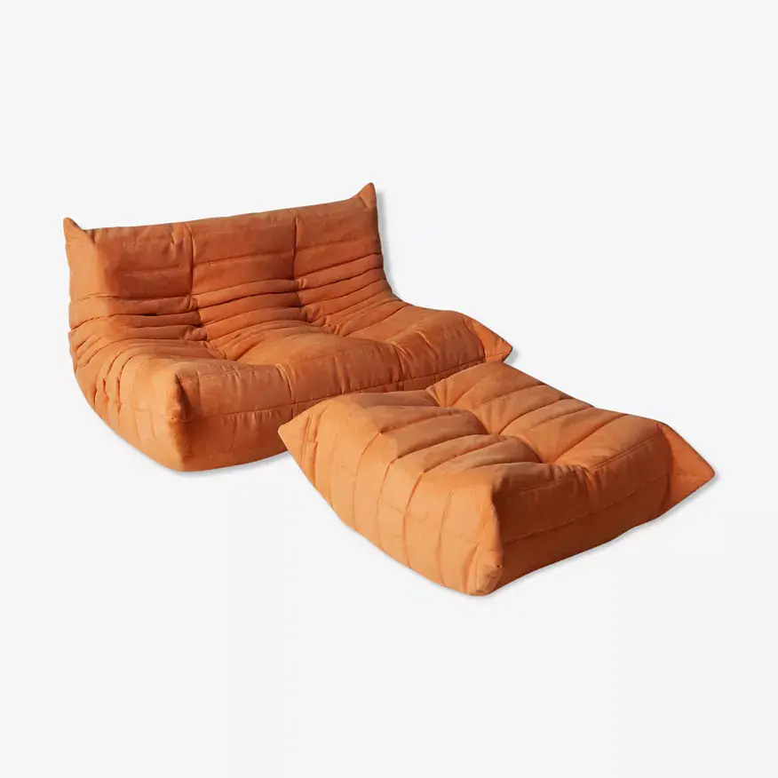 Togo Lounge Set Textile 2-pc. Orange 0
