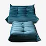 Togo Lounge Set 2-piece Velvet Sea Blue 0