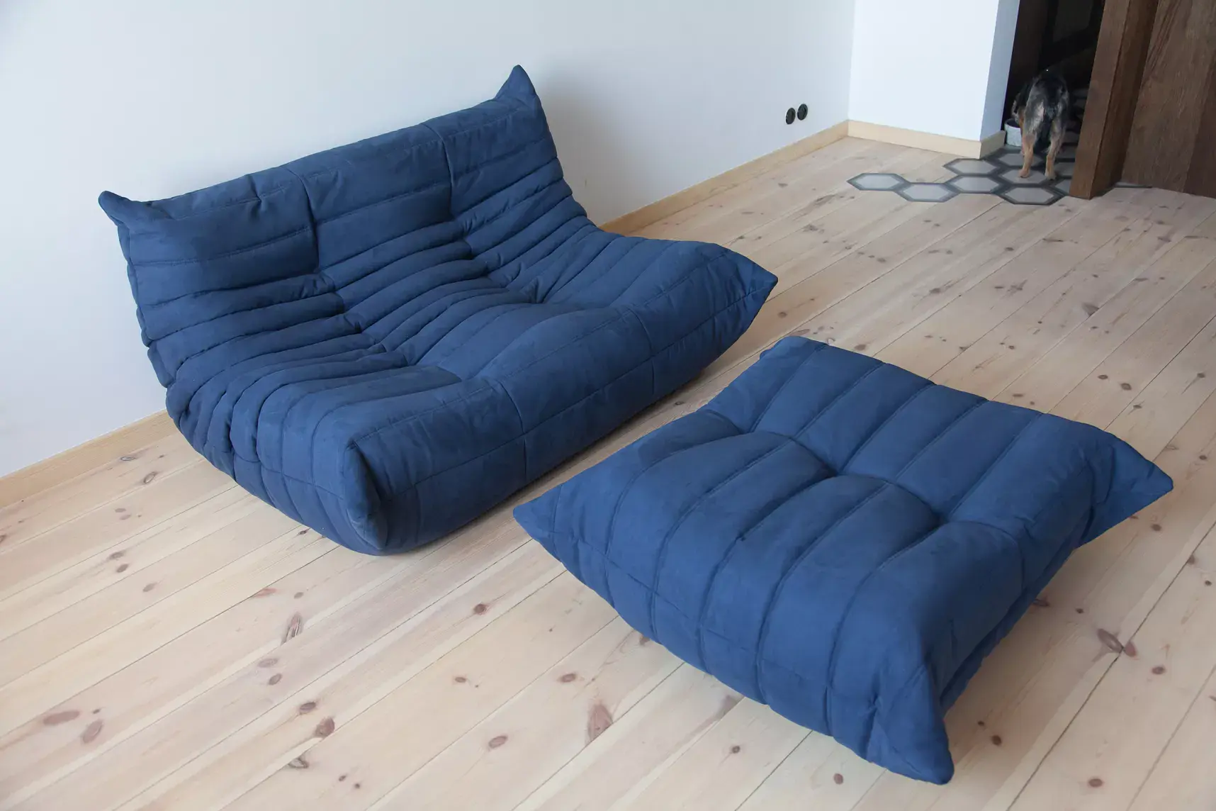 Togo Lounge Set 2-piece. Textile Navy Blue 1