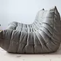 Togo Lounge Set 2-pc. Madras Leather Ash Grey 4
