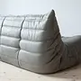 Togo Lounge Set 2-pc. Madras Leather Ash Grey 5