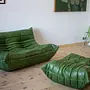Togo Lounge Set 2-pc. Pull-Up Leather Green 1