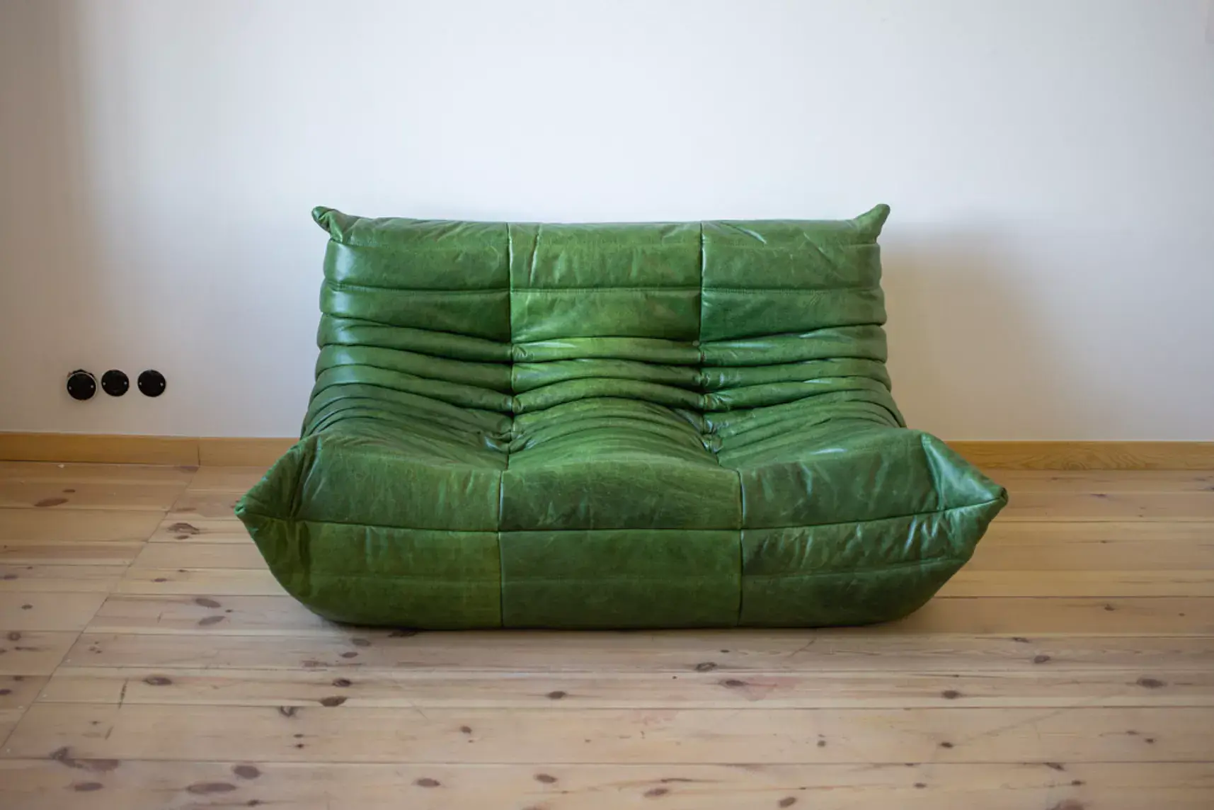 Togo Lounge Set 2-pc. Pull-Up Leather Green 2