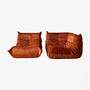 Togo Lounge Set 2-pc. Velvet Amber-Orange 0