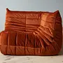 Togo Lounge Set 2-pc. Velvet Amber-Orange 2