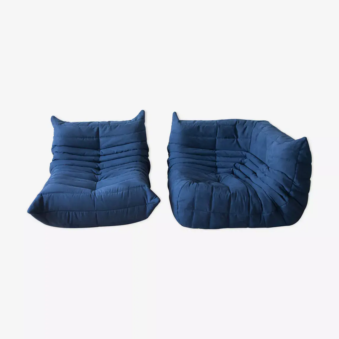 Togo Set Lounge 2 pz. Tessuto Blu Marino 0