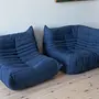 Togo Lounge Set 2-pc. Textile Navy Blue 1