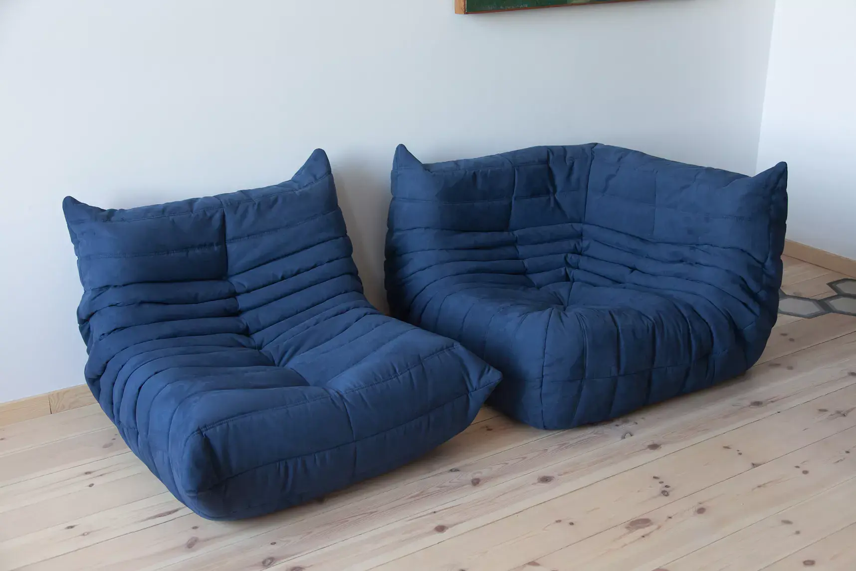 Togo Lounge Set 2-pc. Textile Navy Blue 1