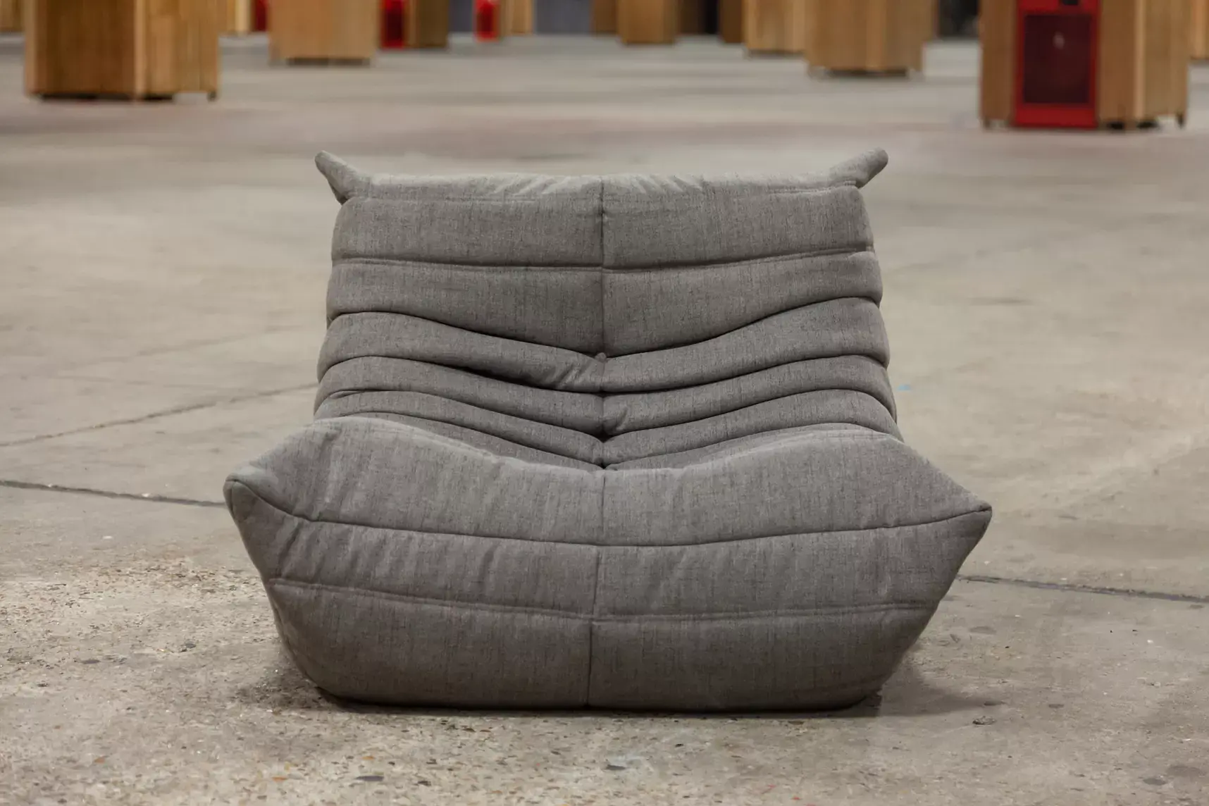 Togo Lounge Set 2 pezzi tessuto grigio caldo 7