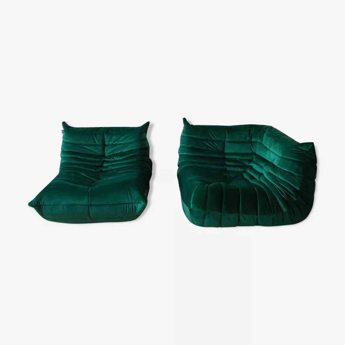Togo Lounge Set 2-piece Velvet Emerald Green 0