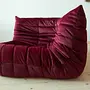 Togo Lounge Set 2-piece. Velvet Burgundy 3
