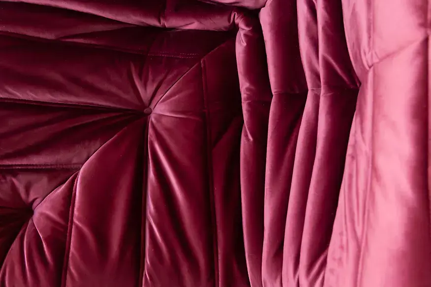 Togo Lounge Set 2-piece. Velvet Burgundy 8