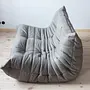 Togo Lounge Set 2-pc. Madras Leather Ash Grey 3
