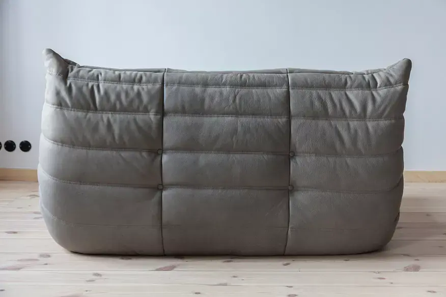 Togo Lounge Set 2-pc. Madras Leather Ash Grey 4