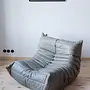 Togo Lounge Set 2-pc. Madras Leather Ash Grey 6