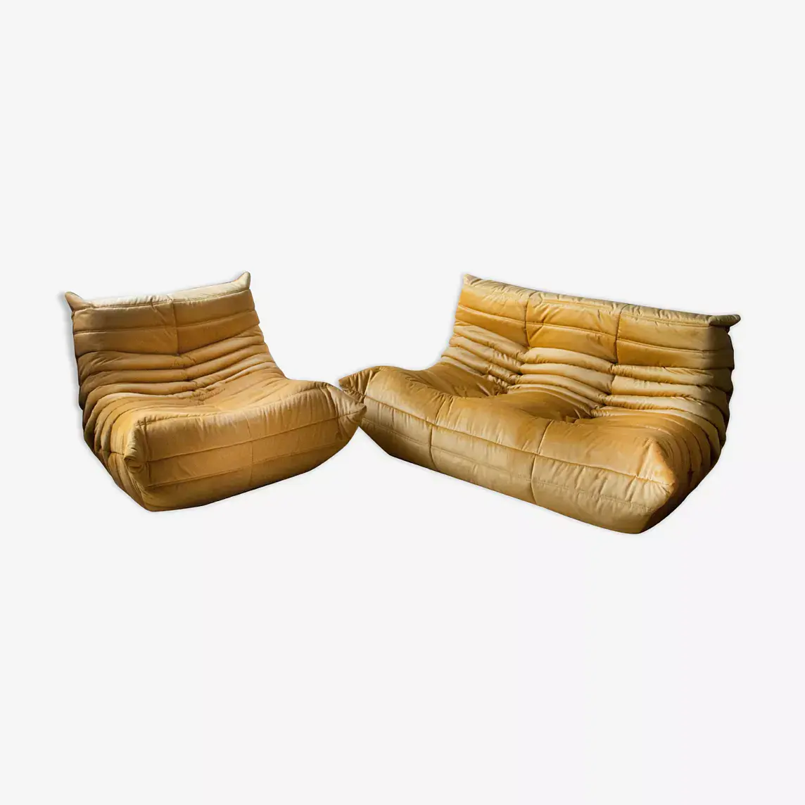 Togo Lounge Set 2-piece Velvet Golden Yellow 0