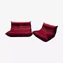 Togo Lounge Set 2-piece Velvet Burgundy 0