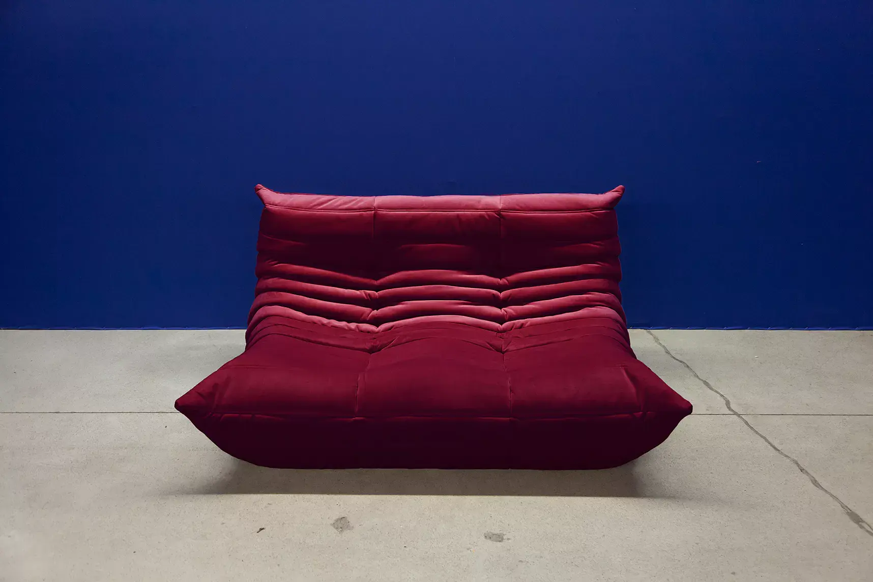 Togo Lounge Set 2-piece Velvet Burgundy 1