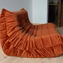 Togo Lounge Set 2-piece Velvet Amber-Orange 3