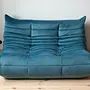 Togo Lounge Set 2-piece Velvet Ocean Blue 1