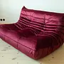 Togo Lounge Set 2-piece Velvet Burgundy 1