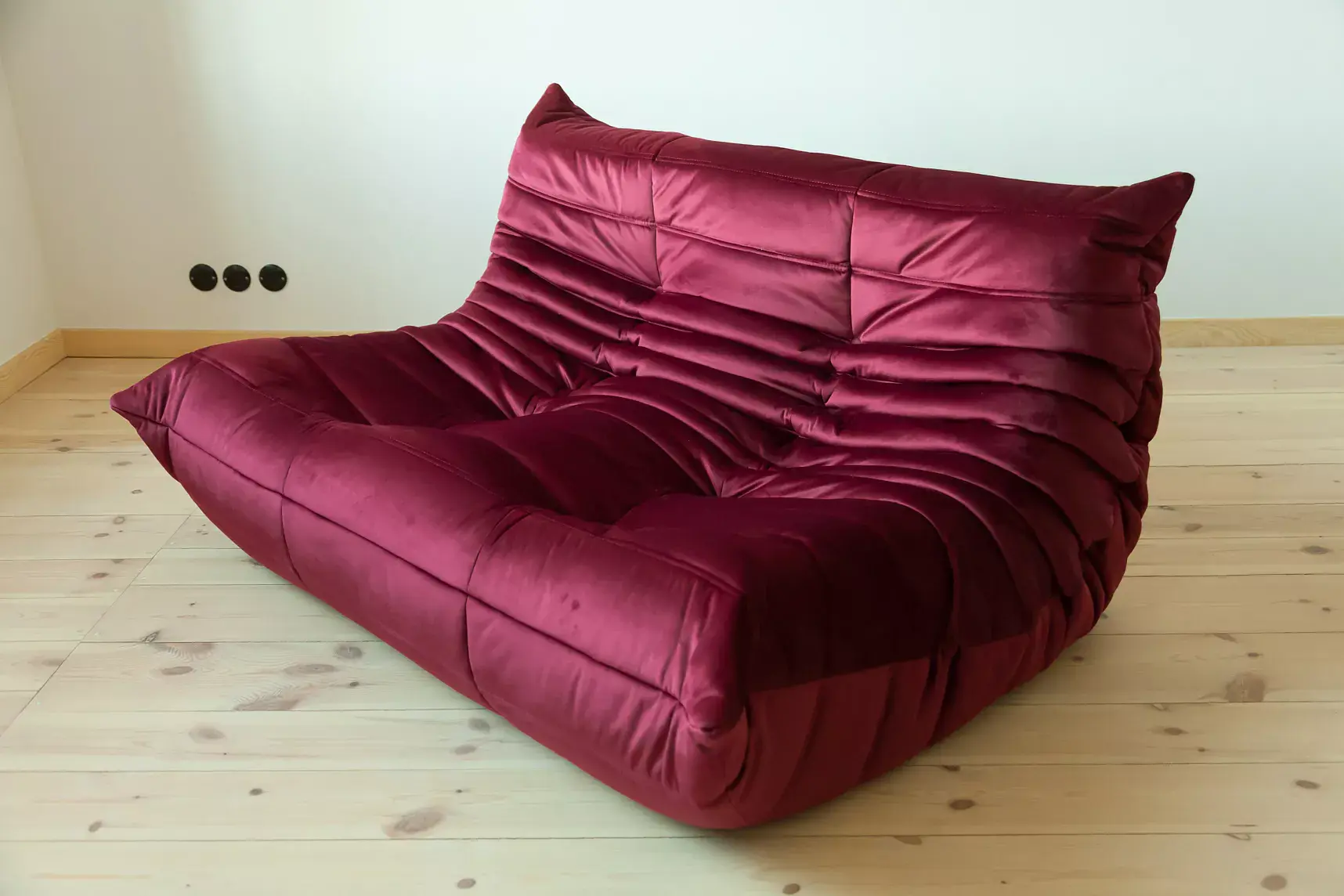 Togo Lounge Set 2-piece Velvet Burgundy 1