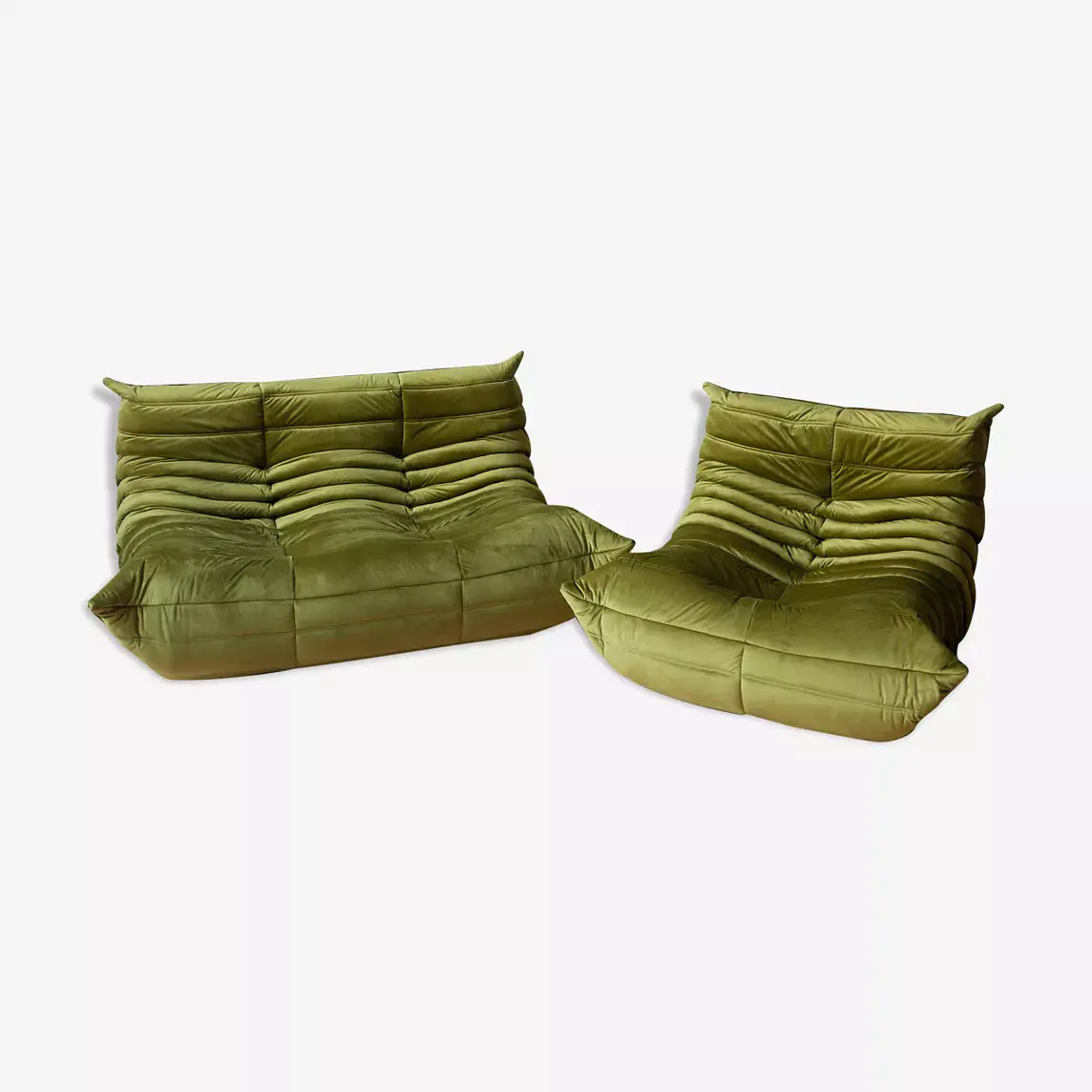 Togo Lounge Set 2-pc. Velvet Olive Green 0