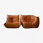 Togo Lounge Set 2-piece Pull-Up Leather Pine Brown 0