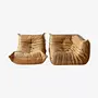 Togo Lounge Set 2-piece. Pull-up leather camel brown 0