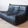 Togo Lounge Set 2-tlg. Leder Schwarz 1
