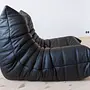Togo Lounge Set 2-tlg. Leder Schwarz 4