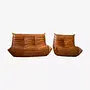 Togo Lounge Set 2-pc. Pull-Up Leather Pine Brown 0