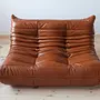 Togo Lounge Set 2-piece High-gloss leather Whisky brown 1