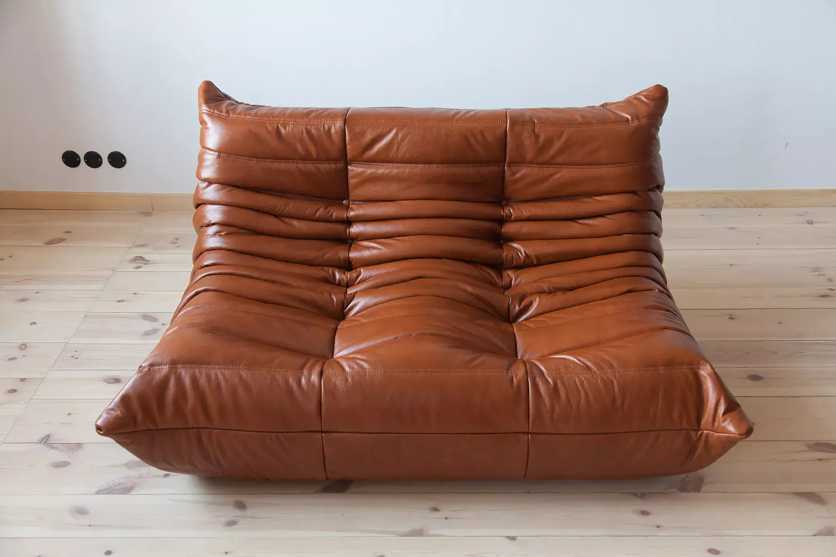 Togo Lounge Set 2-piece High-gloss leather Whisky brown 1